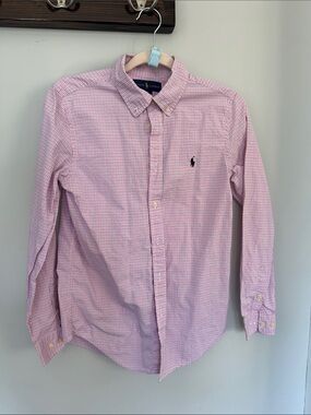 Polo by Ralph Lauren Pink Micro-Check Button-Down Shirt boys 18 women’s 4-6